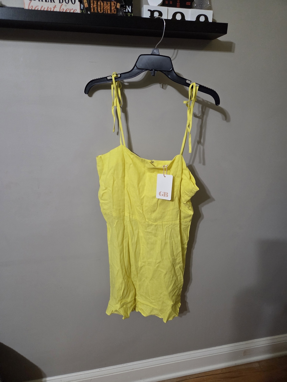 GB girls Yellow Tie-Shoulder Romper